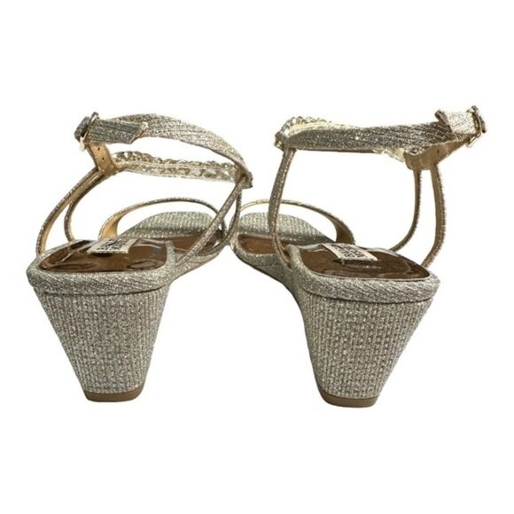 BADGLEY Mishka Kaelyn Mid Wedge Heel Platinum Size 8 - Picture 11 of 13